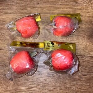 Vintage Pacific Rim Christmas Ornaments Lot of 4‎ Apples Fruit New Old Stock